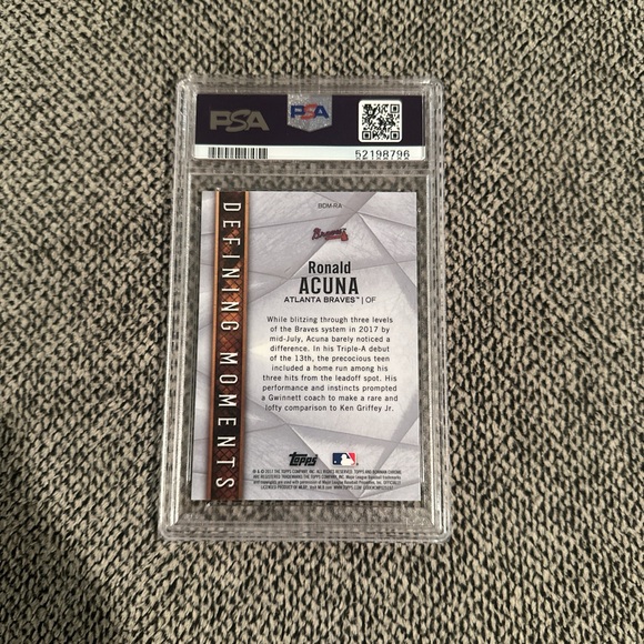 Braves Ronald Acuna Jr Rookie PSA 9 - Picture 2 of 2